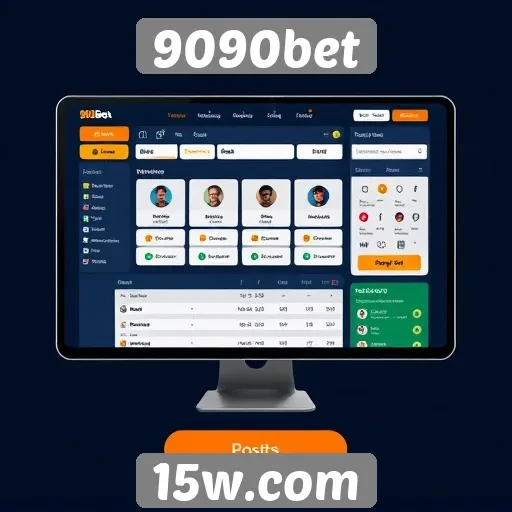 Interface do usuário do site 9090bet em foco